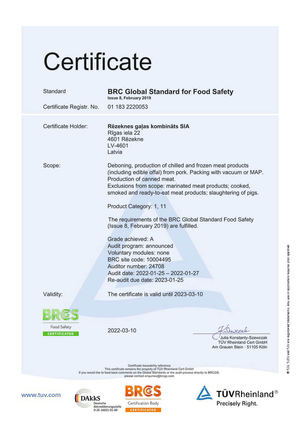 Energy Management System has been audited and meets the requirements of the ISO 50001:2018 standard.